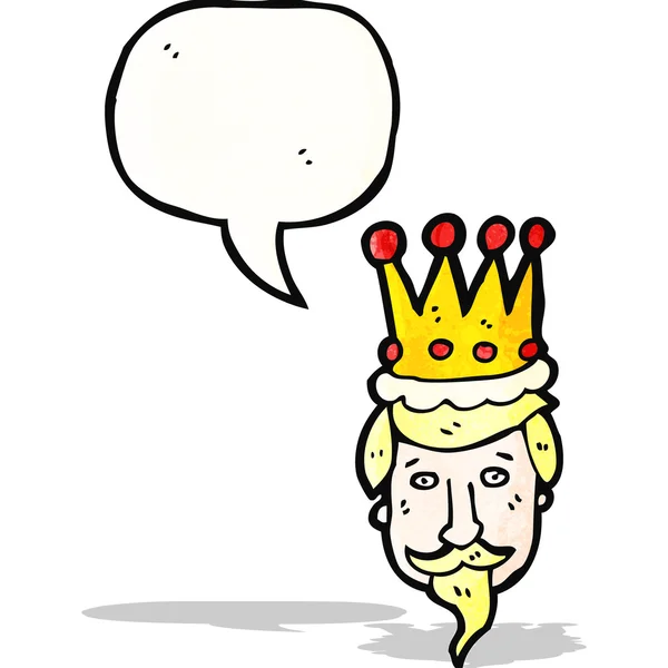 Könige Kopf Karikatur — Stockvektor