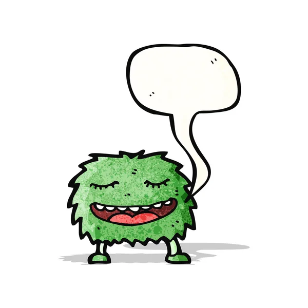 Friendly monster with speech bubble — Stock Vector