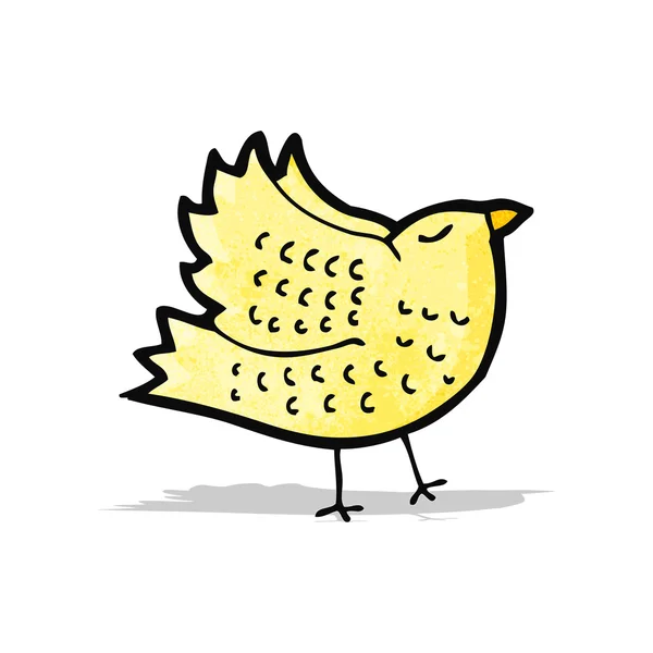 Dessin animé oiseau jaune — Image vectorielle