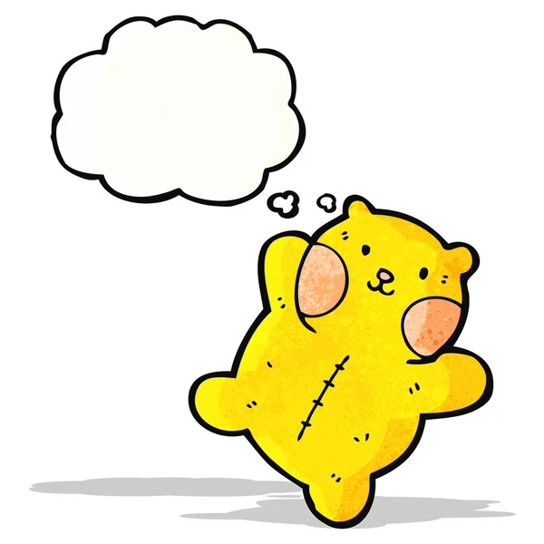 Dibujos animados oso de peluche amarillo — Vector de stock