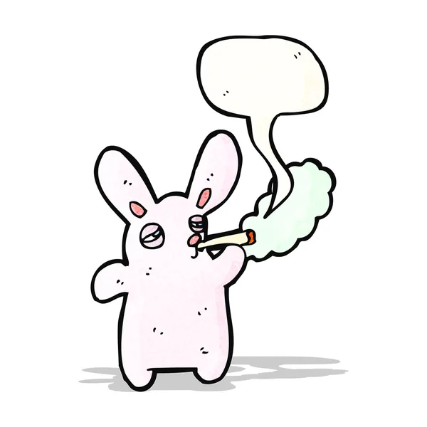 Lapin fumer cigarette dessin animé — Image vectorielle