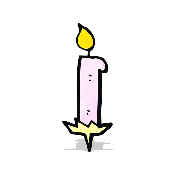 Vela de pastel de dibujos animados — Vector de stock