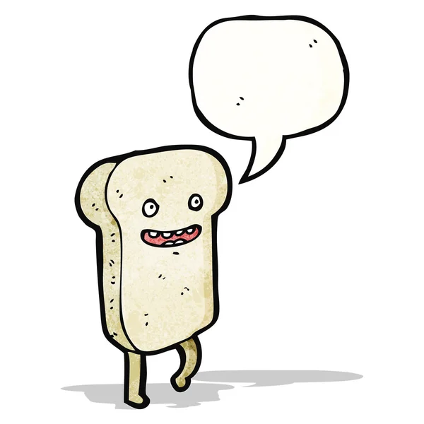 Scheibe Brot Cartoonfigur — Stockvektor