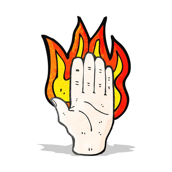 Flammendes Handsymbol — Stockvektor