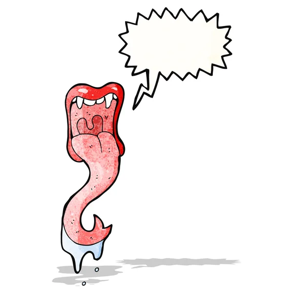 Cartone animato gridando bocca con attaccare fuori la lingua — Vettoriale Stock