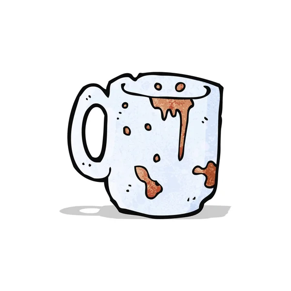 Sucio viejo taza de dibujos animados — Vector de stock