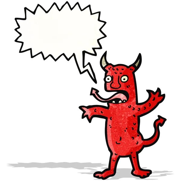 Cartoon devil with speech bubble — Stock Vector