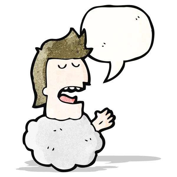 Cabeça falando em desenhos animados nuvem — Vetor de Stock