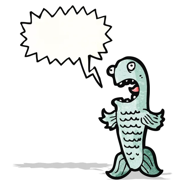 Rolig talande fisk tecknad — Stock vektor