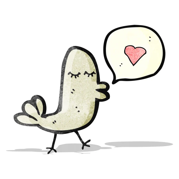 Pasăre de desene animate cu bulă de vorbire — Vector de stoc