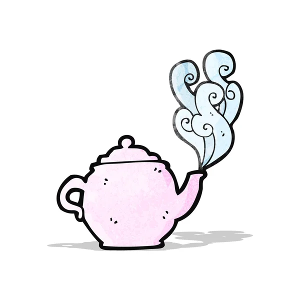 Olla de té de dibujos animados — Vector de stock