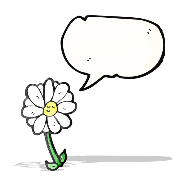 Blume mit Sprechblasenkarikatur — Stockvektor