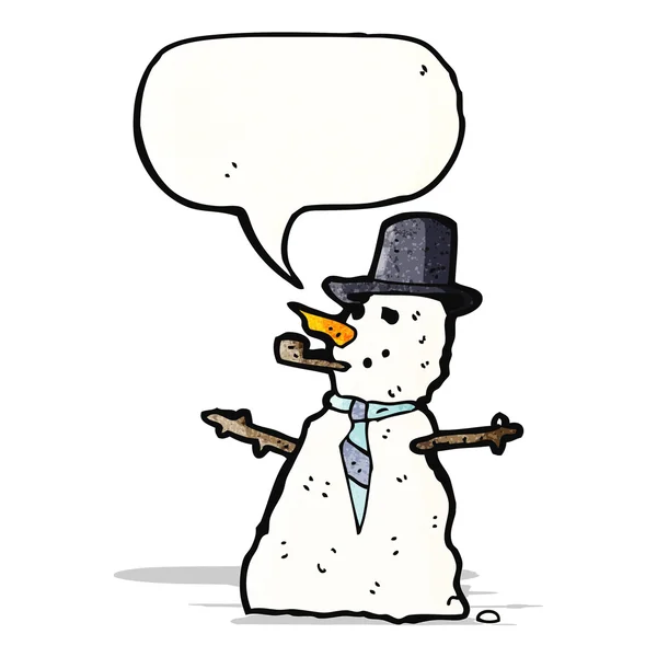 Grappige sneeuwman cartoon — Stockvector