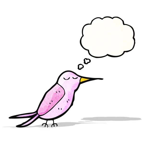 Cartoon hummingbird with thought bubble — Stock Vector