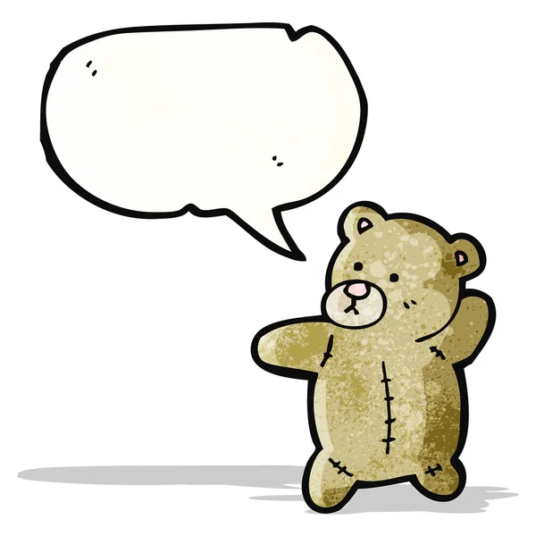 Urso de pelúcia de desenhos animados com bolha de fala —  Vetores de Stock