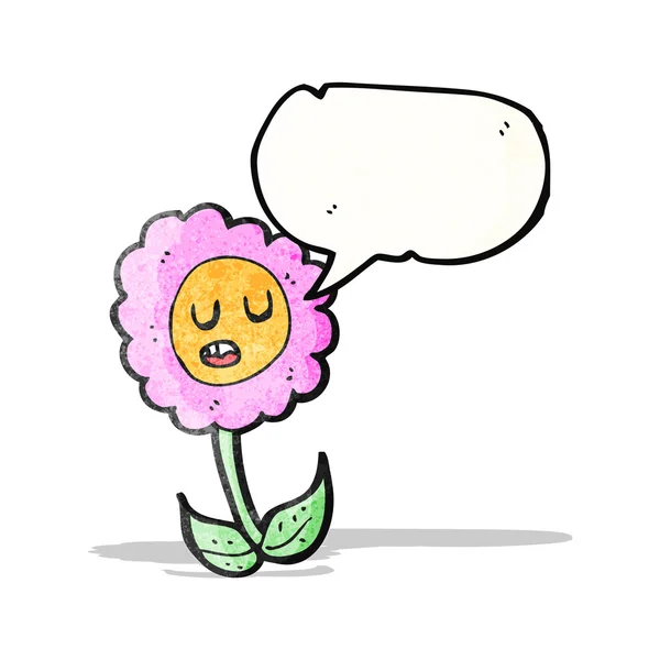 Cartoon flower with speech bubble — Stock Vector