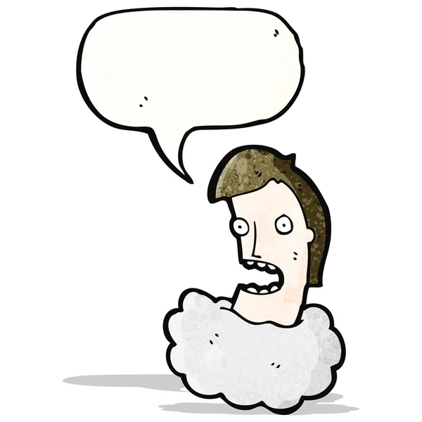 Parlare testa in nube cartone animato — Vettoriale Stock