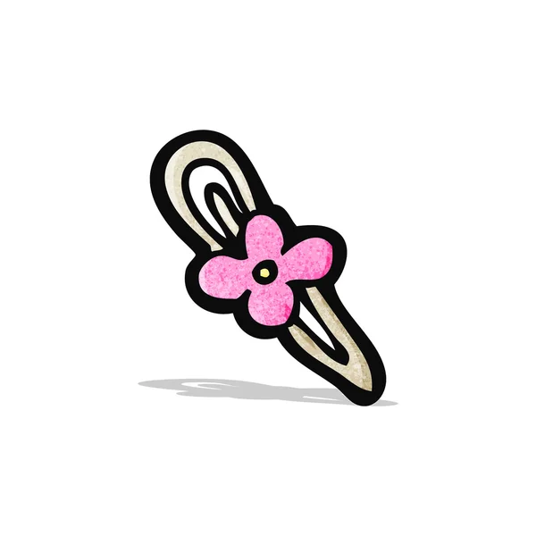 Cartoon flower hair clip — Stock Vector