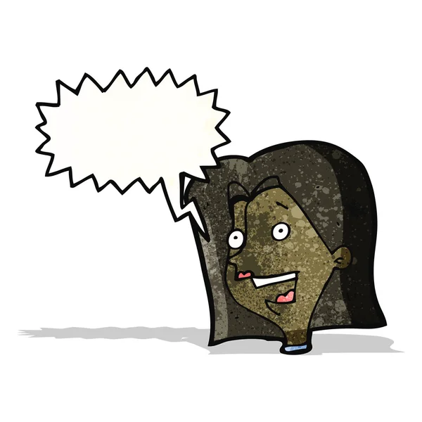 Karikatur erregte Frau mit Sprechblase — Stockvektor