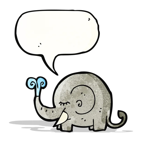 Elefante de dibujos animados con burbuja del habla — Vector de stock
