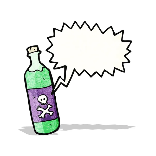 Botella venenosa de dibujos animados — Vector de stock