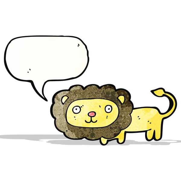 Cartoon lion with speech bubble — Stock Vector