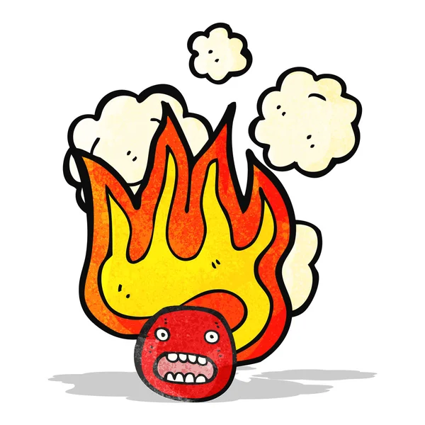 Símbolo de rosto emoticon flamejante — Vetor de Stock