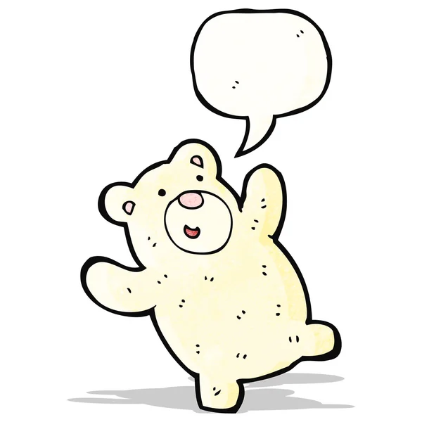 Funny polar bear with speech bubble — Stock Vector