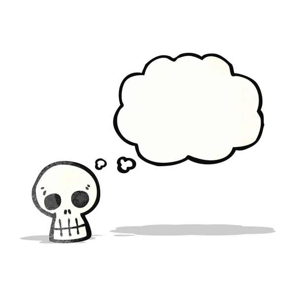 Calavera de dibujos animados con burbuja de pensamiento — Archivo Imágenes Vectoriales