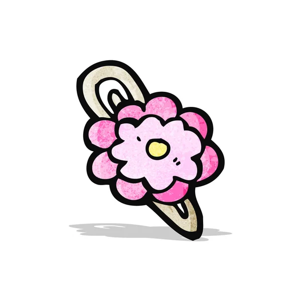 Clip de cheveux fleur de bande dessinée — Image vectorielle