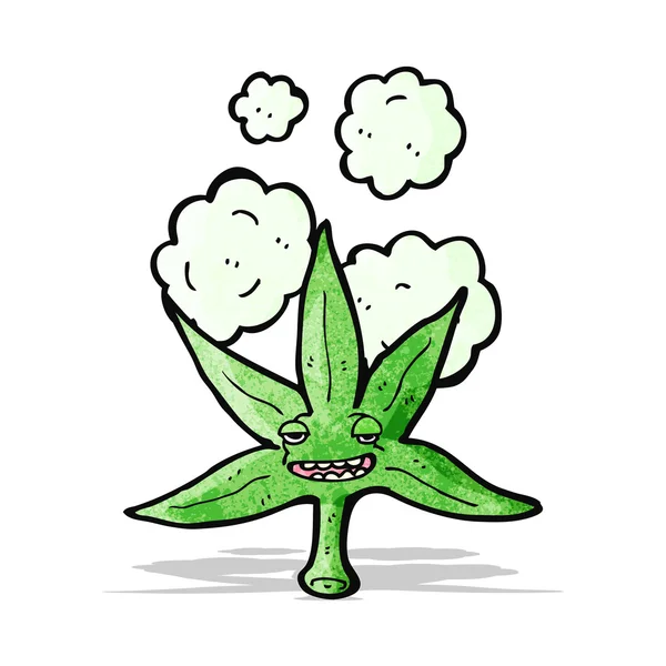 Personagem cartoon folha de maconha — Vetor de Stock