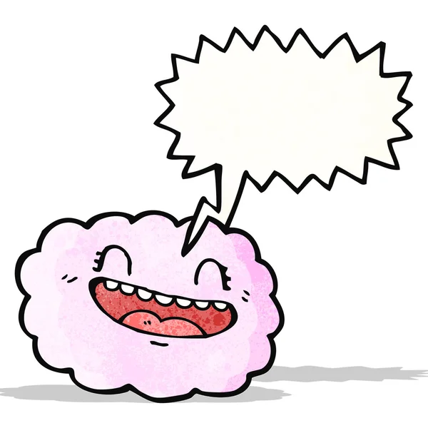 Drôle de nuage de dessin animé avec bulle de parole — Image vectorielle