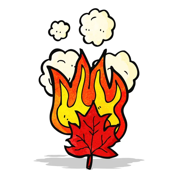 Burning hoja de dibujos animados — Vector de stock