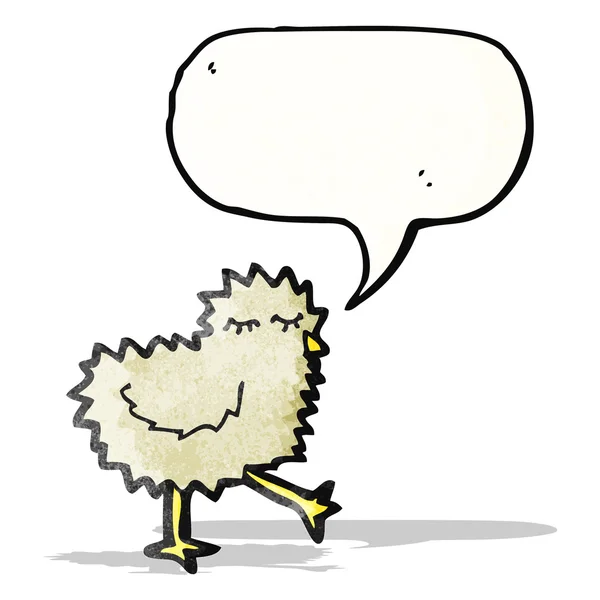 Cartoon chick with speech bubble — Stock Vector