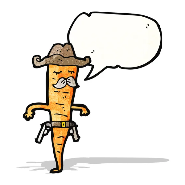 Cowboy carrot cartoon — Stock Vector