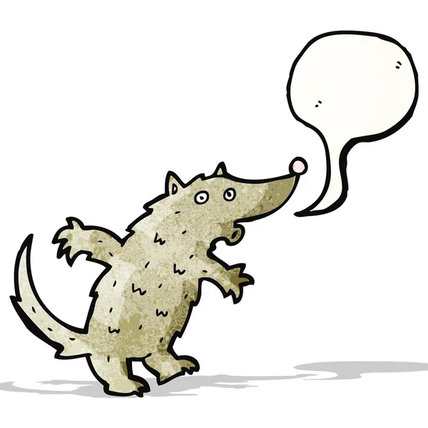 スピーチバブル付きの漫画の狼 — ストックベクタ