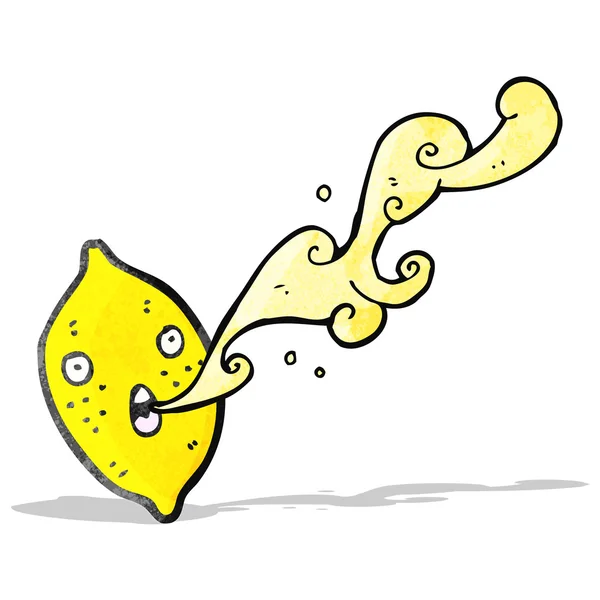 Tecknad sprutande citron — Stock vektor
