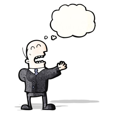 çizgi film iş sahibi ile düşünce balonu