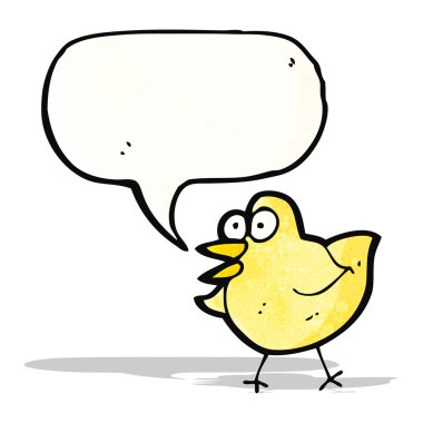 karikatür komik kuş ile konuşma balonu