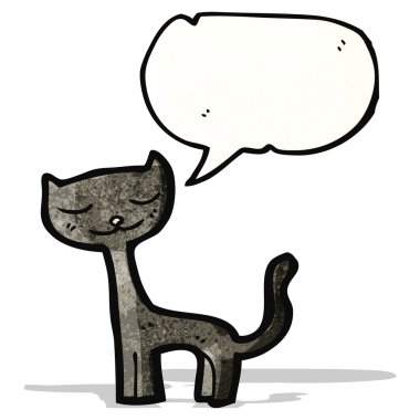 çizgi film siyah kedi ile konuşma balonu