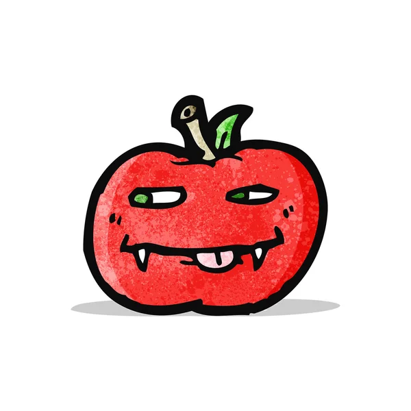 Vampire apple cartoon — Stock Vector