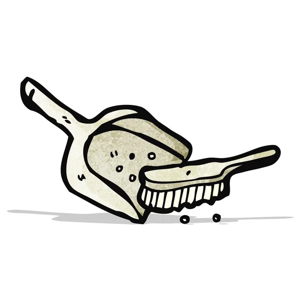 Pelle à poussière et dessin animé brosse — Image vectorielle