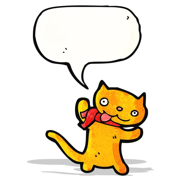 Chat dessin animé avec bulle de parole — Image vectorielle