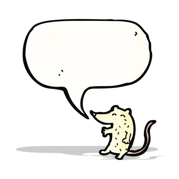 Ratoncito blanco con burbuja de habla — Vector de stock