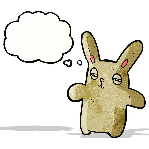 Drôle de lapin dessin animé fatigué — Image vectorielle