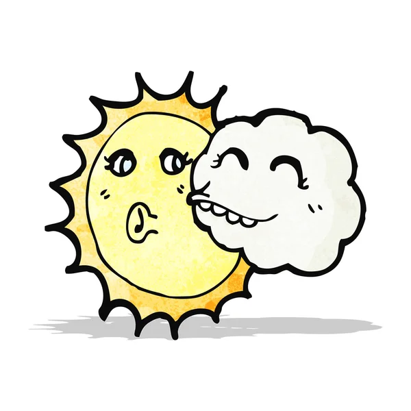 Cloud and sun cartoon — Stock Vector