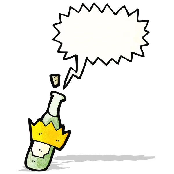 Cartoon bottle popping cork — Stock Vector