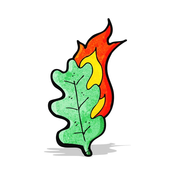 Cartoon burning leaf — Stock Vector