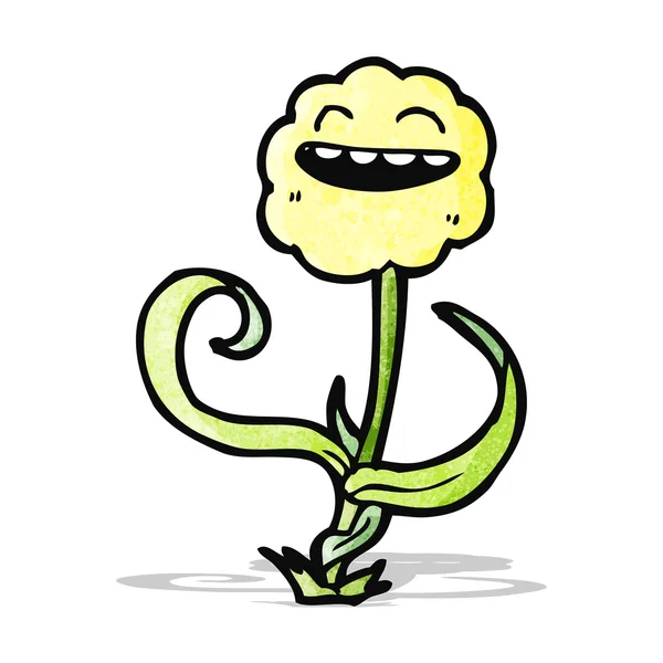 Carácter de dibujos animados flor amigable — Vector de stock