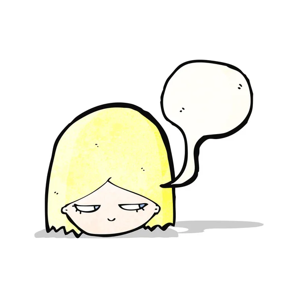 懊恼的女孩卡通 — 图库矢量图片